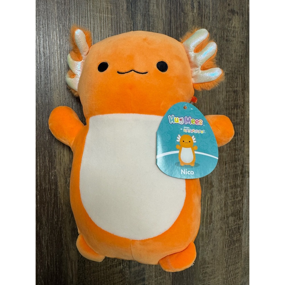 Squishmallows Hug Mees Nico the Axolotl 12 Inch Orange Plush NWT Kellytoy